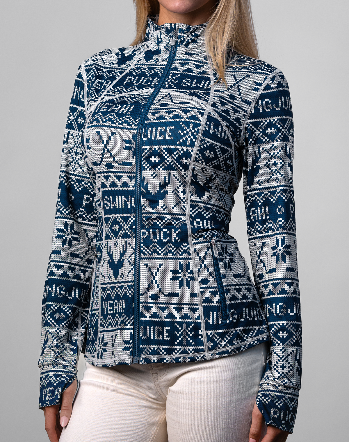 Hockey Puck Yeah Fairisle Women's Full Zip - Final Sale