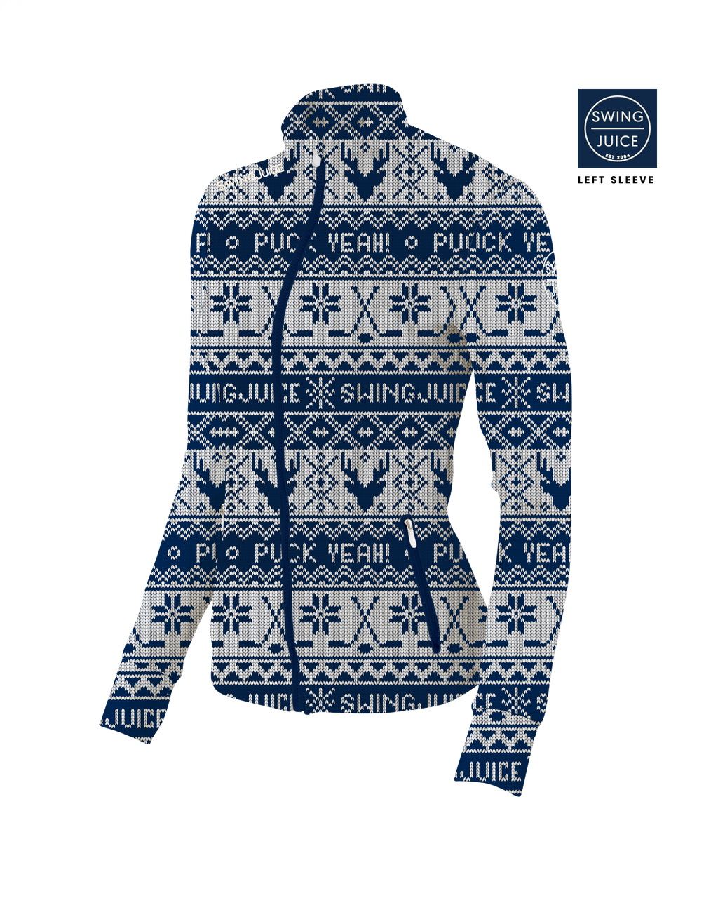 Hockey Puck Yeah Fairisle Women's Full Zip - Final Sale