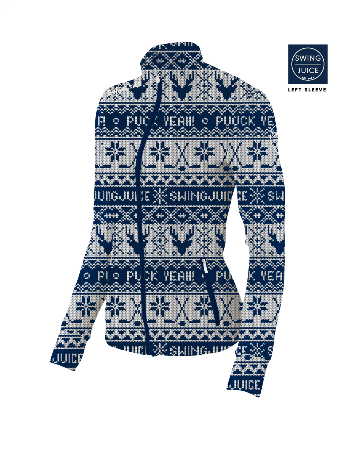 Hockey Puck Yeah Fairisle Women's Full Zip - Final Sale