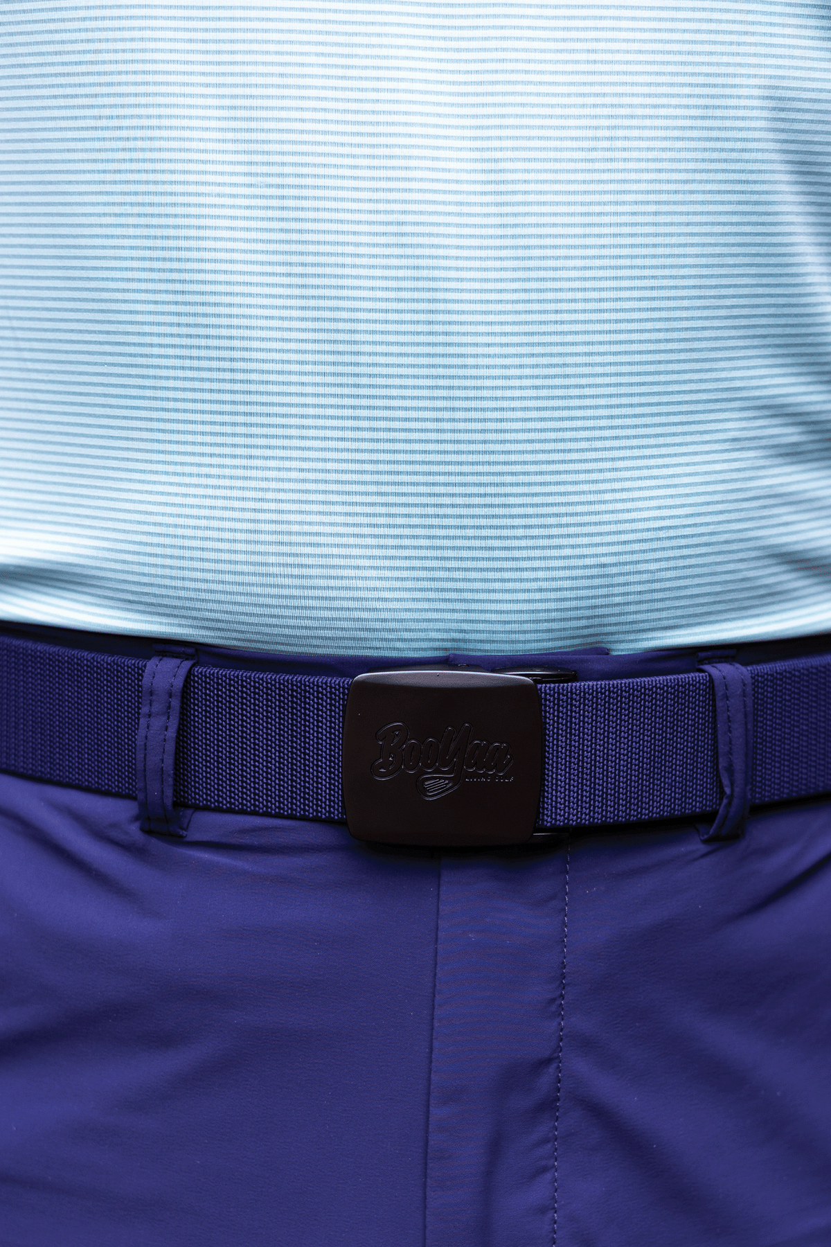 BooYaa Belt - Adjustable Navy Stretch with Black Alloy Buckle