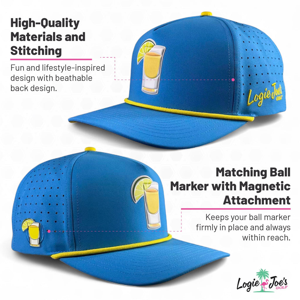 Motor Boatin' Golf Hat | Snapback Cap | Built-in Magnetic Ball Marker Holder + Marker Included | Adjustable Center Console Boat