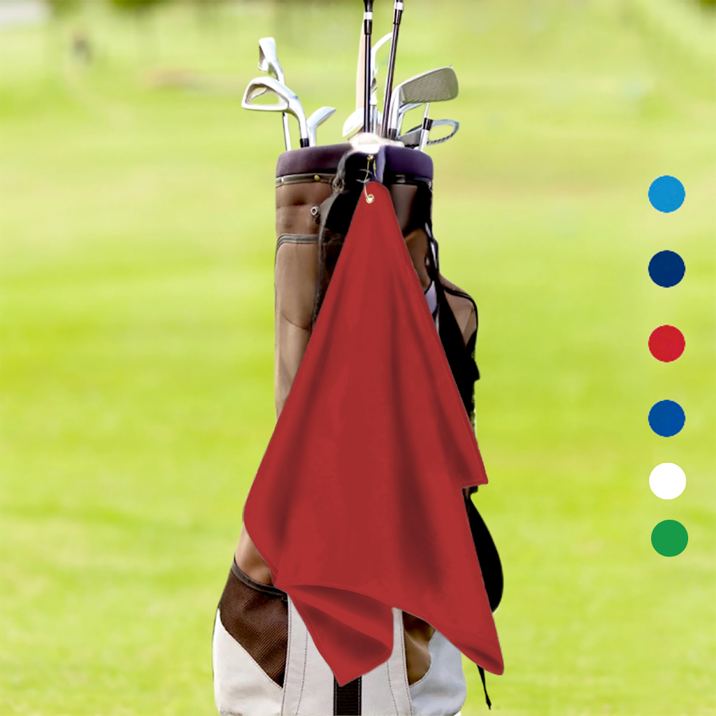 Large Terry Velour Golf Towel: Center Grommet & Hook