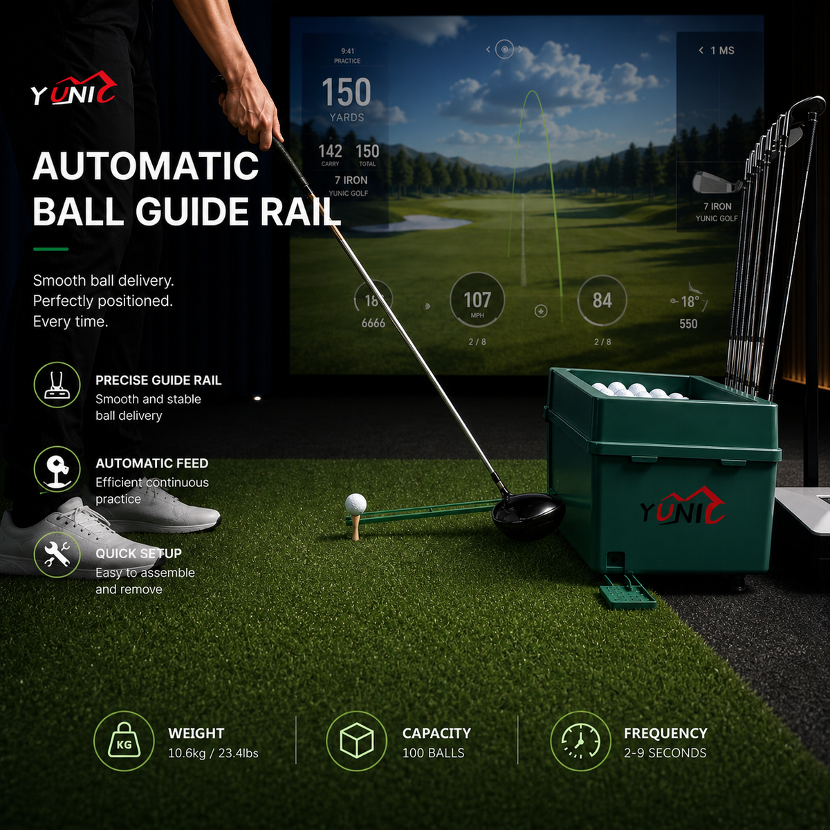 Golf Ball Dispenser Machine Powerless Automatic Tee Up