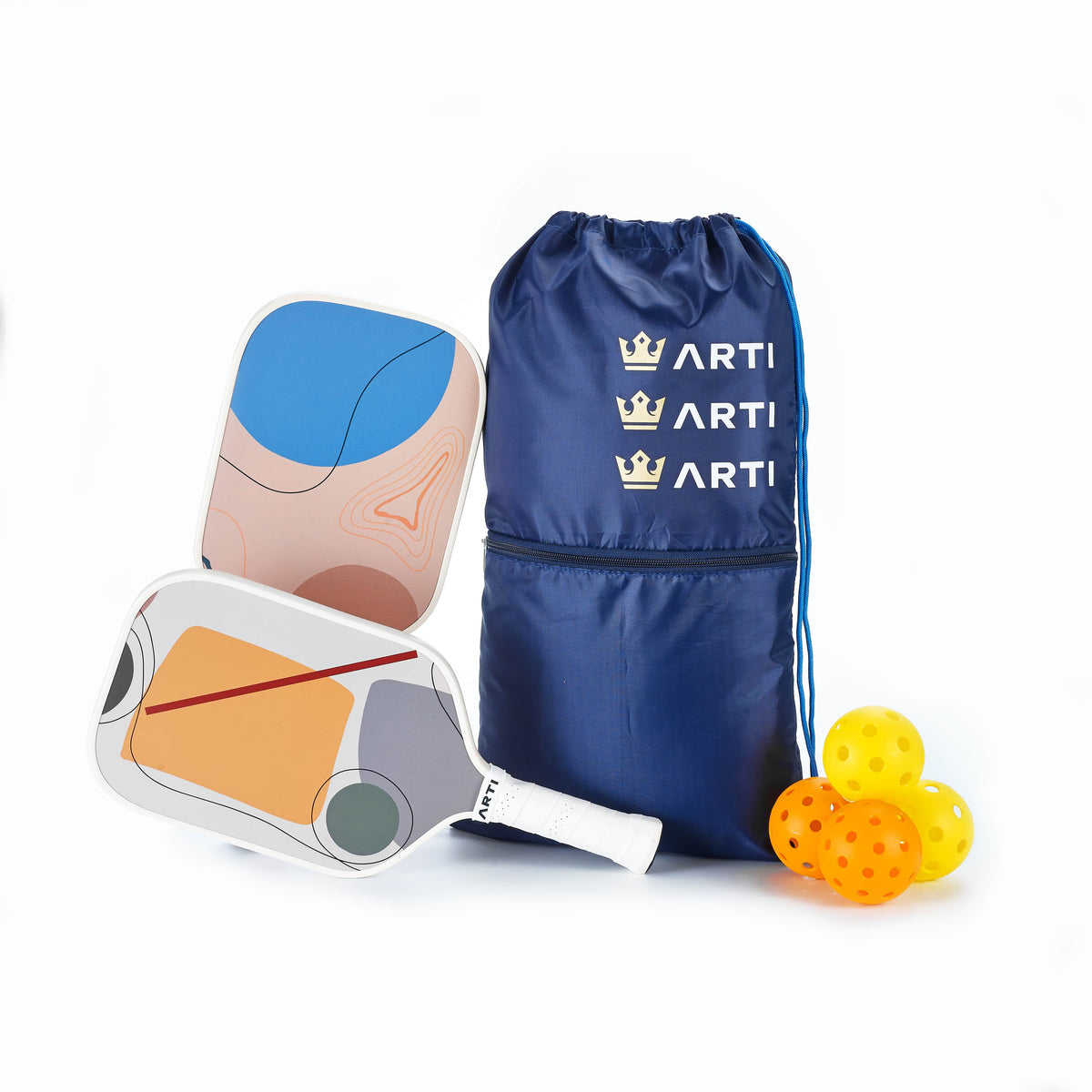 Pickleball Gift Set for 2: 2 Paddles, 4 Balls + Carry Bag | ARTI "Horizon Duo" Beginner Starter Set, USA Pickleball Approved