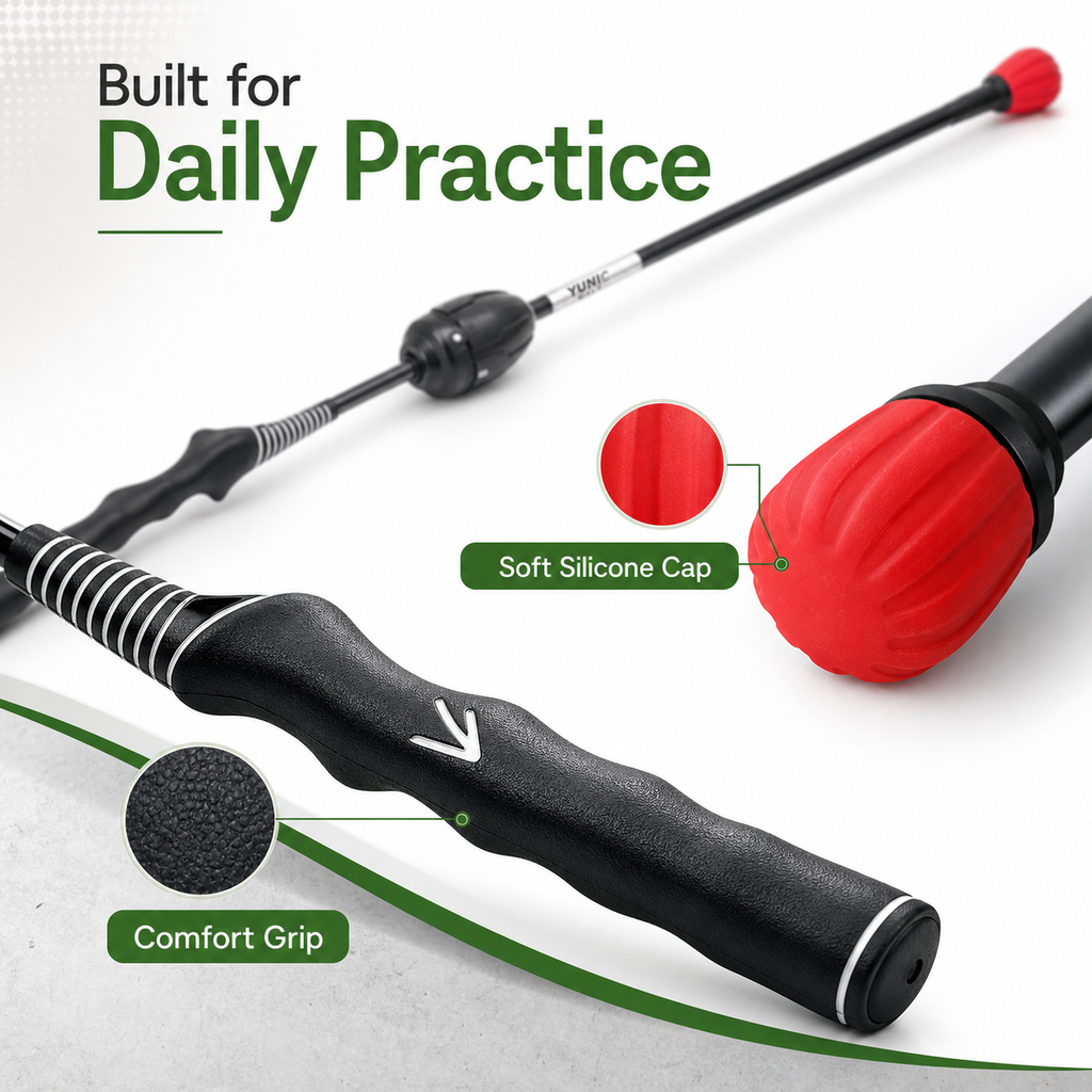 Golf Swing Trainer (Length and Strength Adjustable)