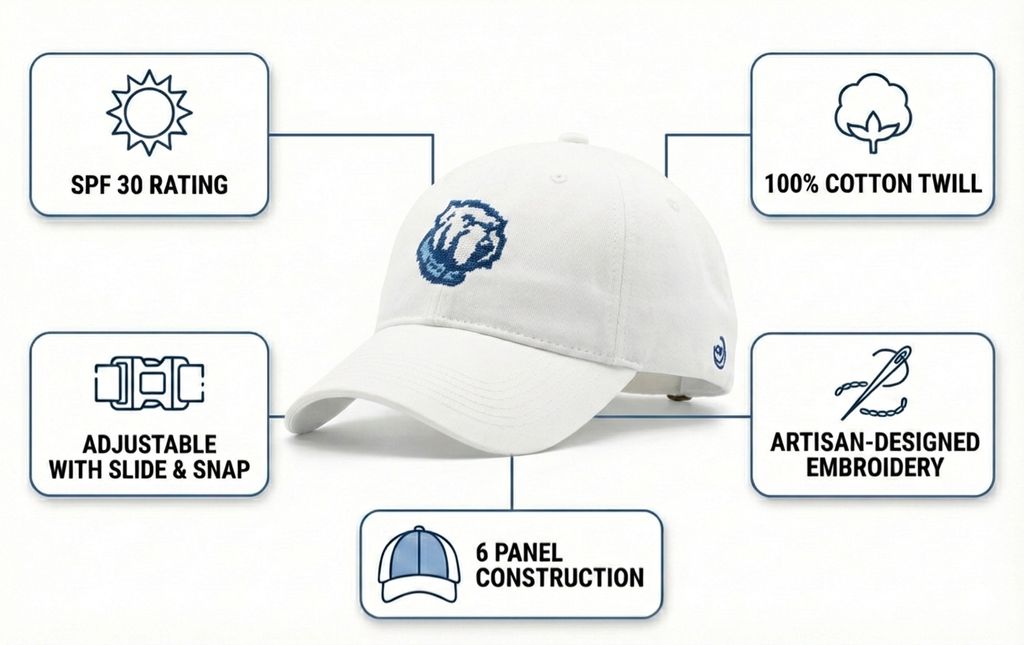 Citadel Bulldog Mascot Twill Embroidered Brim Hat Cap