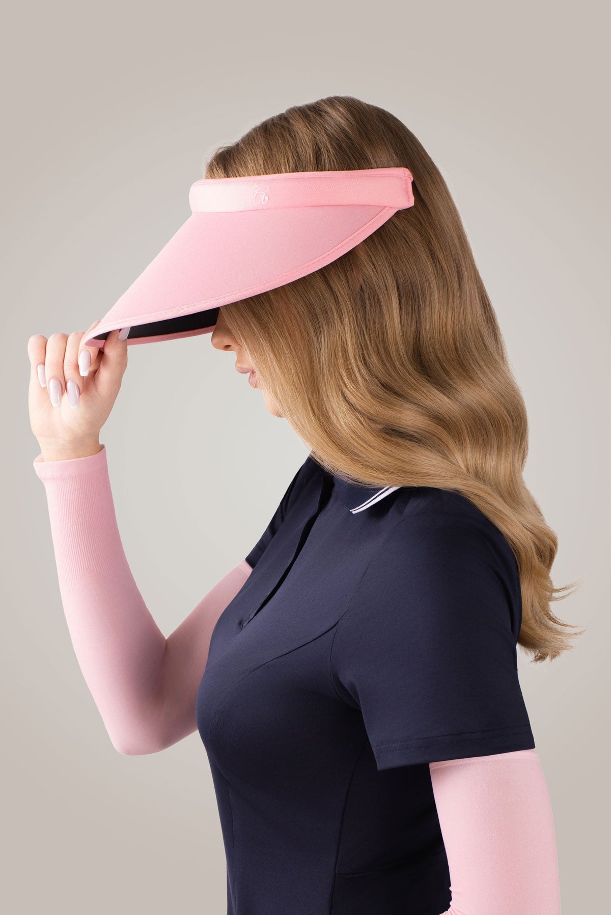 Pink Wide Brim Slide On Visor