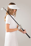 White Wide Brim Slide On Visor