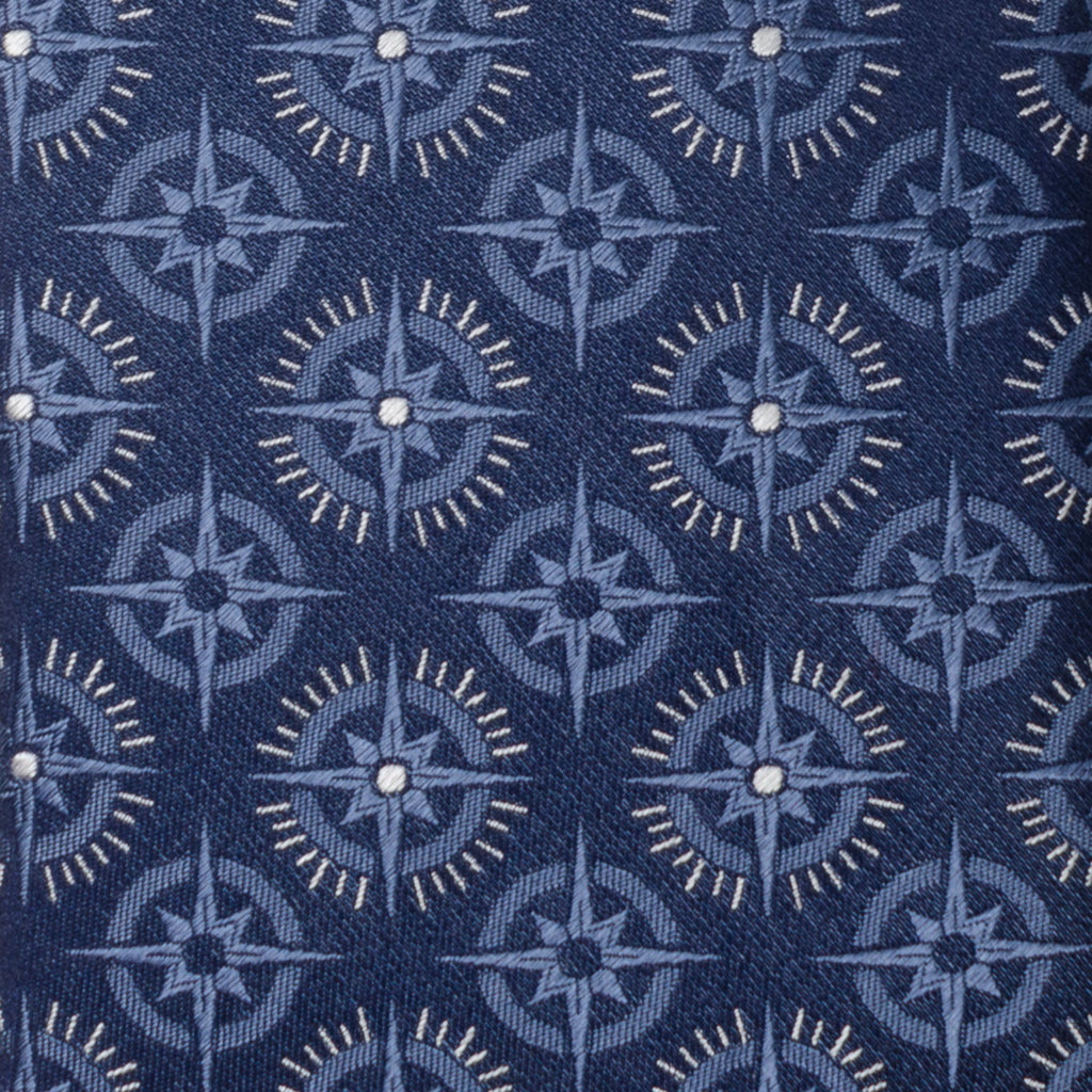 Compass Hidden Message Navy Blue Men's Tie