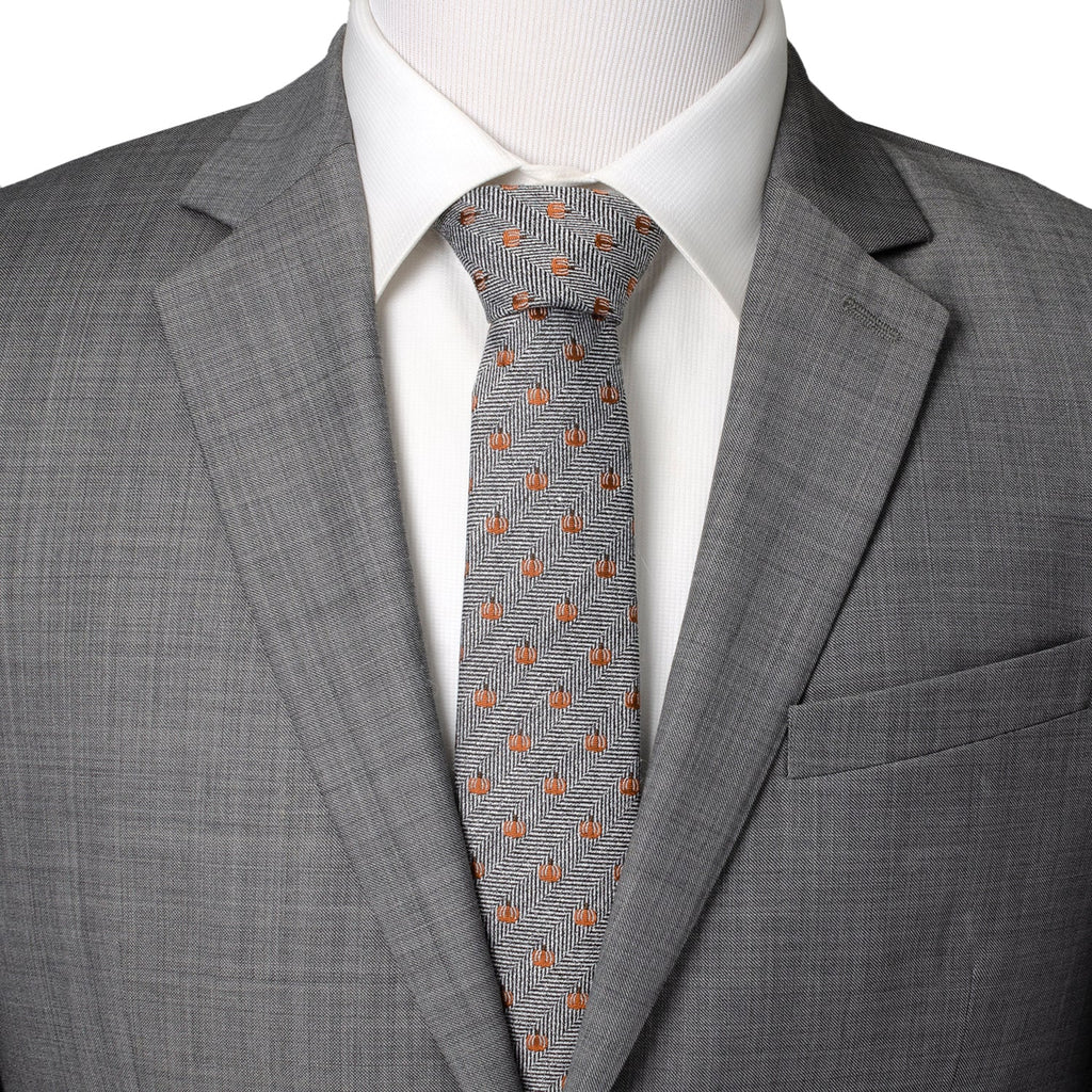 Holiday Pumpkin Herringbone Tie
