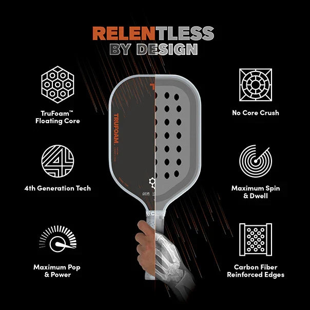 CRBN4 TruFoam Barrage (Hybrid, AeroCurve) - Pickleball Paddle