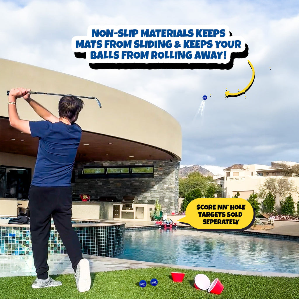 CHIP GM 1x Mat & 16x Foam Golf Balls | Realistic Turf Feel | Designed to Sharpen Your Short Game Anywhere