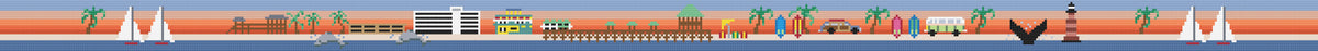 Folly Beach Sunrise Hand-stitched Needlepoint