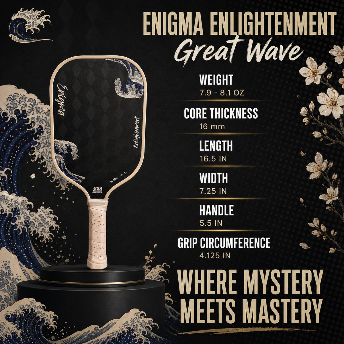 Enlightenment | 3D18K Raw Carbon Fiber Pickleball Paddle | Enigma