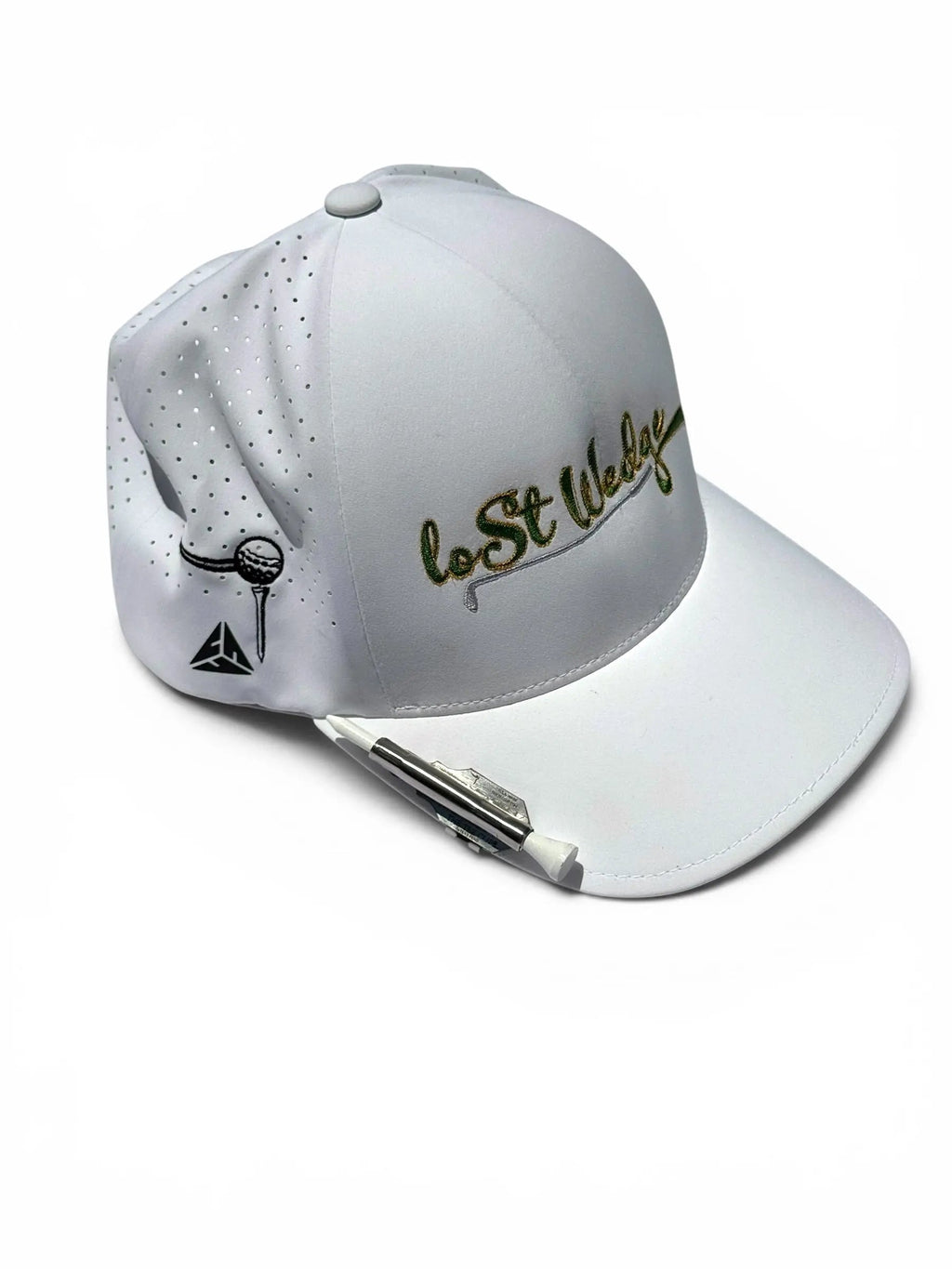 Lost Wedge™ Official Logo Performance Golf Hat White