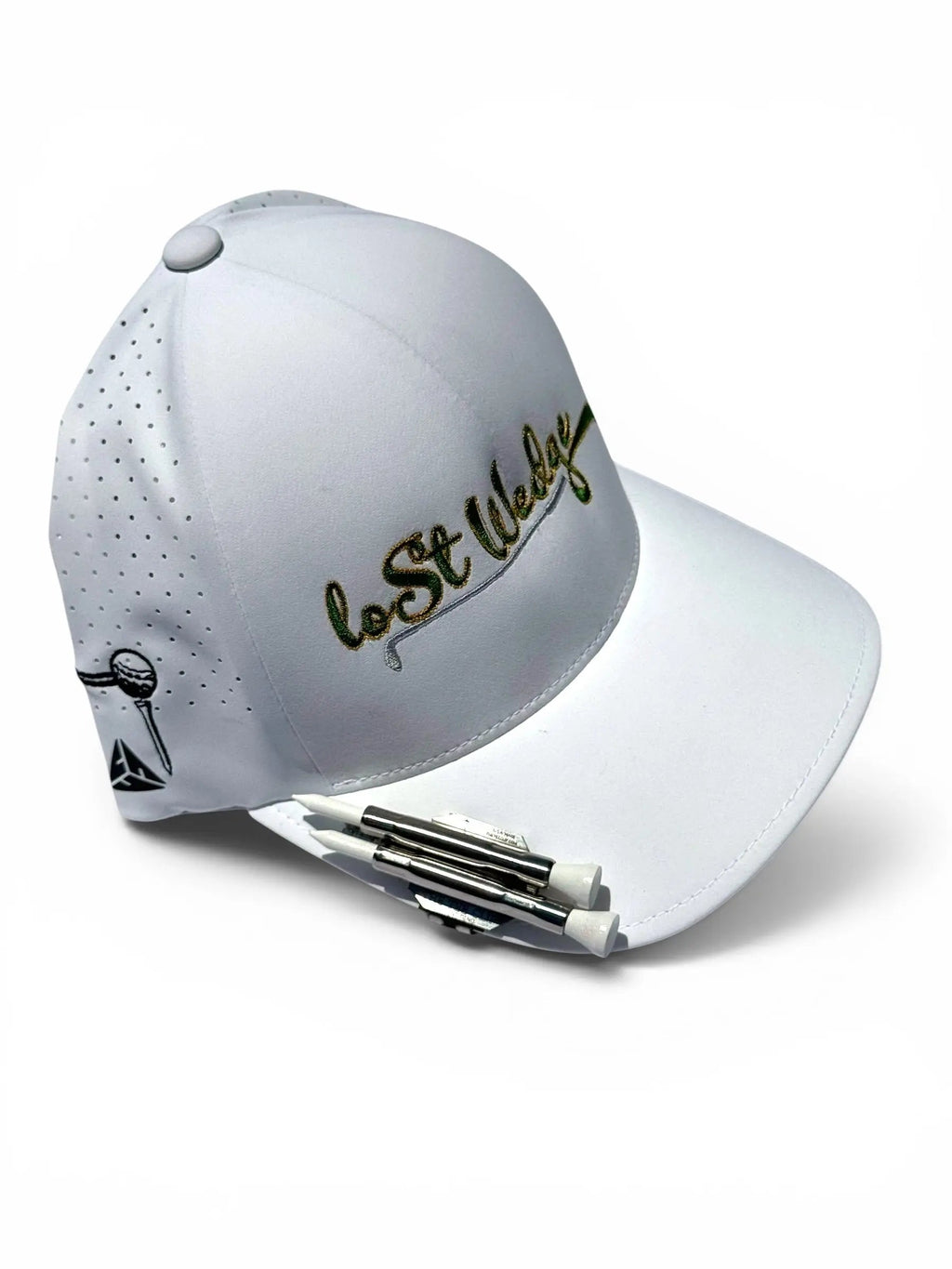 Lost Wedge™ Official Logo Performance Golf Hat White