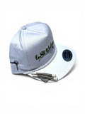 Lost Wedge™ Official Logo Retro Golf Hat White with White Chord