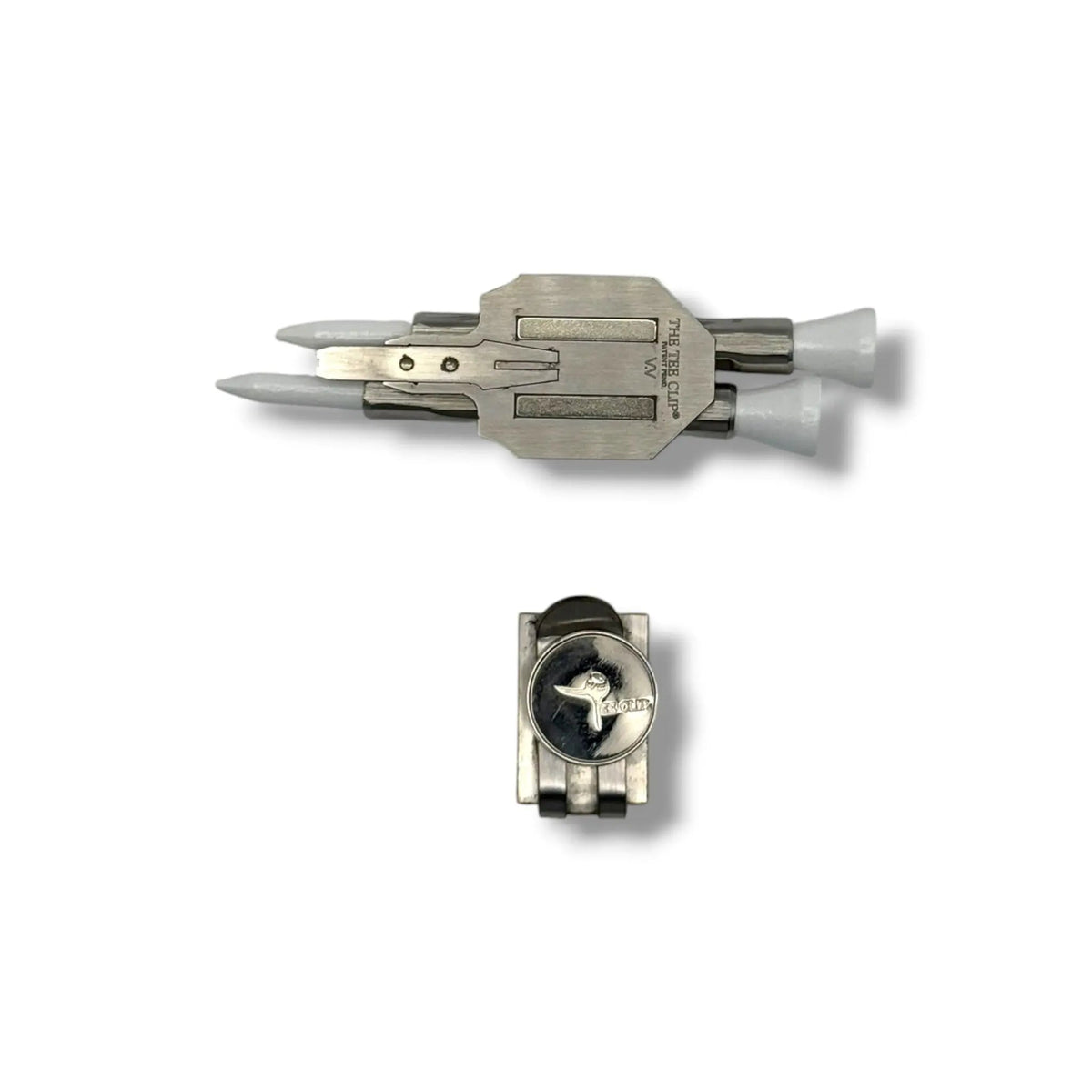 The Tee Clip® V.V (V.5) Premium Kit | 304 Stainless Steel Magnetic Golf Multi-Tool | Dual Tee Holder, Removable Divot Tool, Ball Marker | Duo Clip™ Dual Magnet Hat Clip | USA Made | Patent Pending
