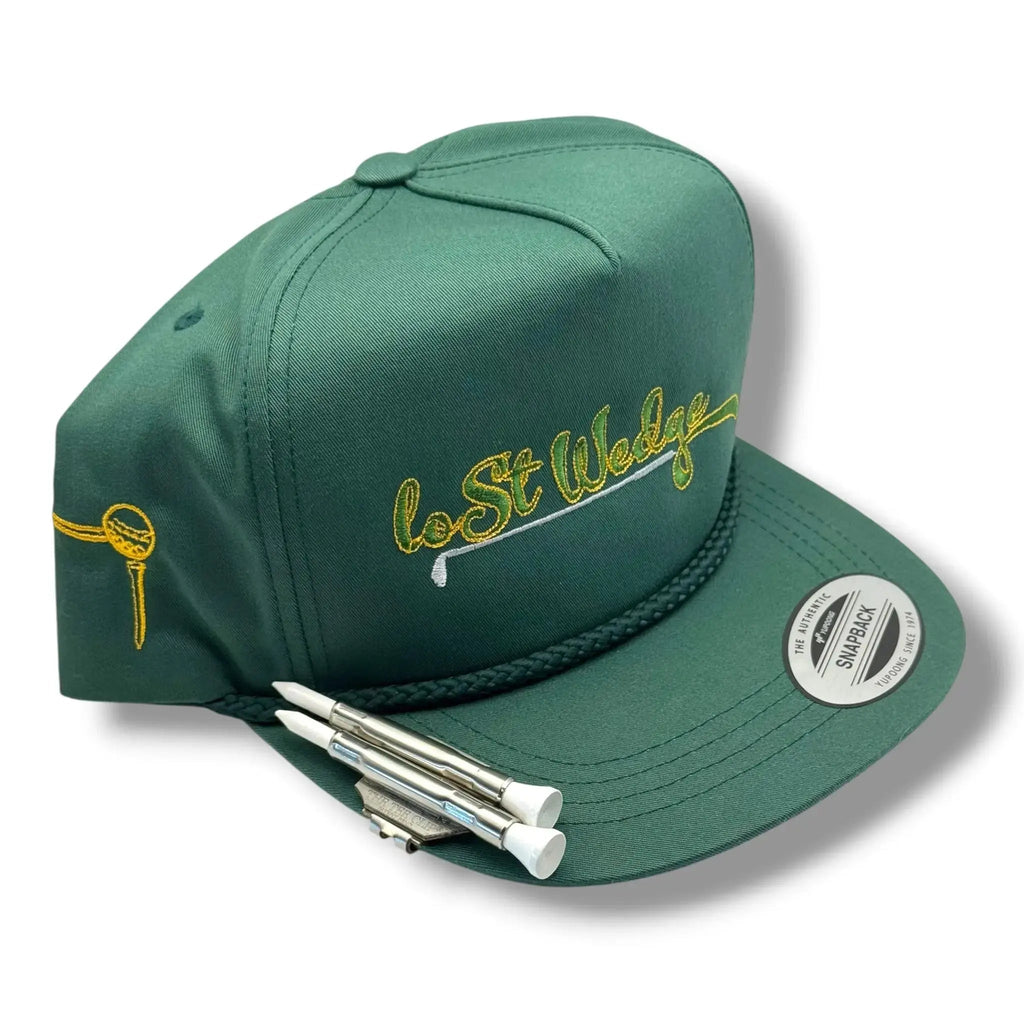 Lost Wedge™ Official Logo Retro Golf Hat Spruce Green