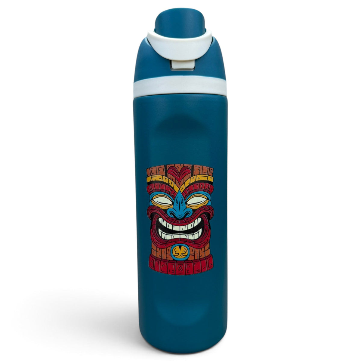 Tiki Totem Hydration Bottle | 24oz Insulated Stainless Steel | Flip Straw Lid w/ Handle