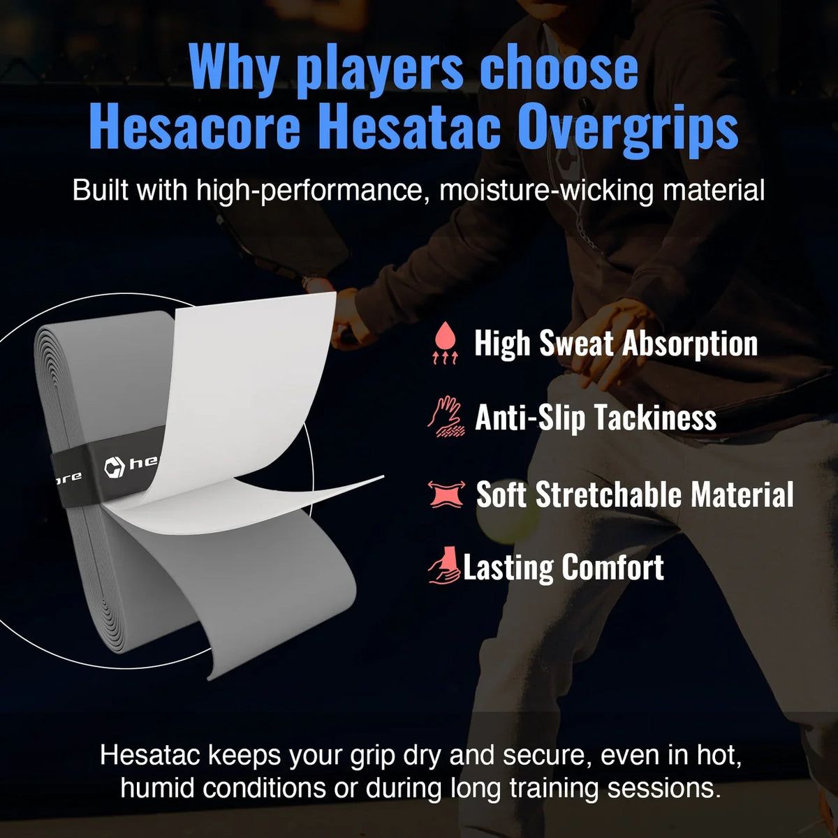 Hesacore Hesatac Pickleball Paddle Overgrip – Neon Green