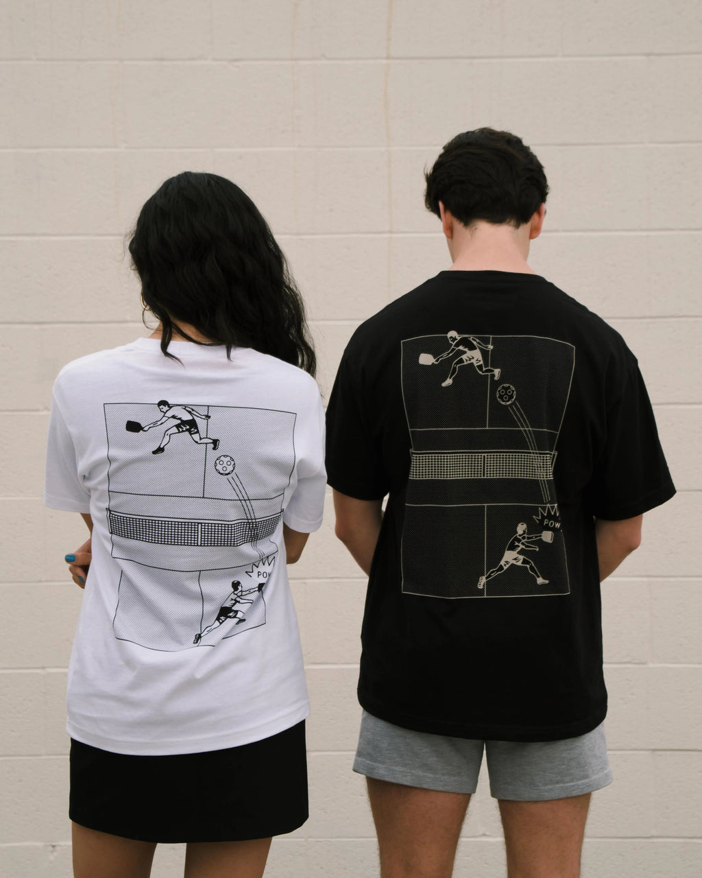 Retro Revival Court Pickleball Tee (Black)
