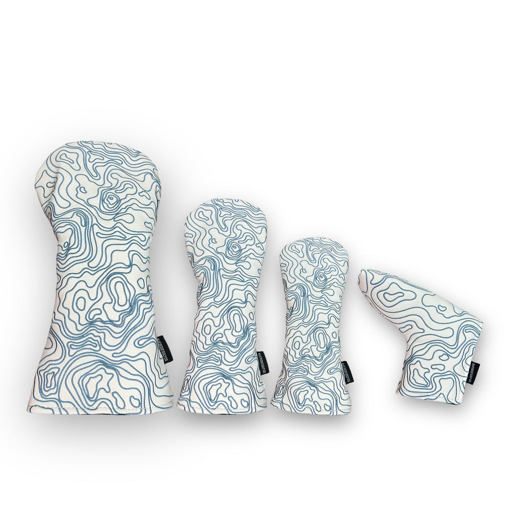 Topographic Edition - Pure White / Embroidered Carolina Blue