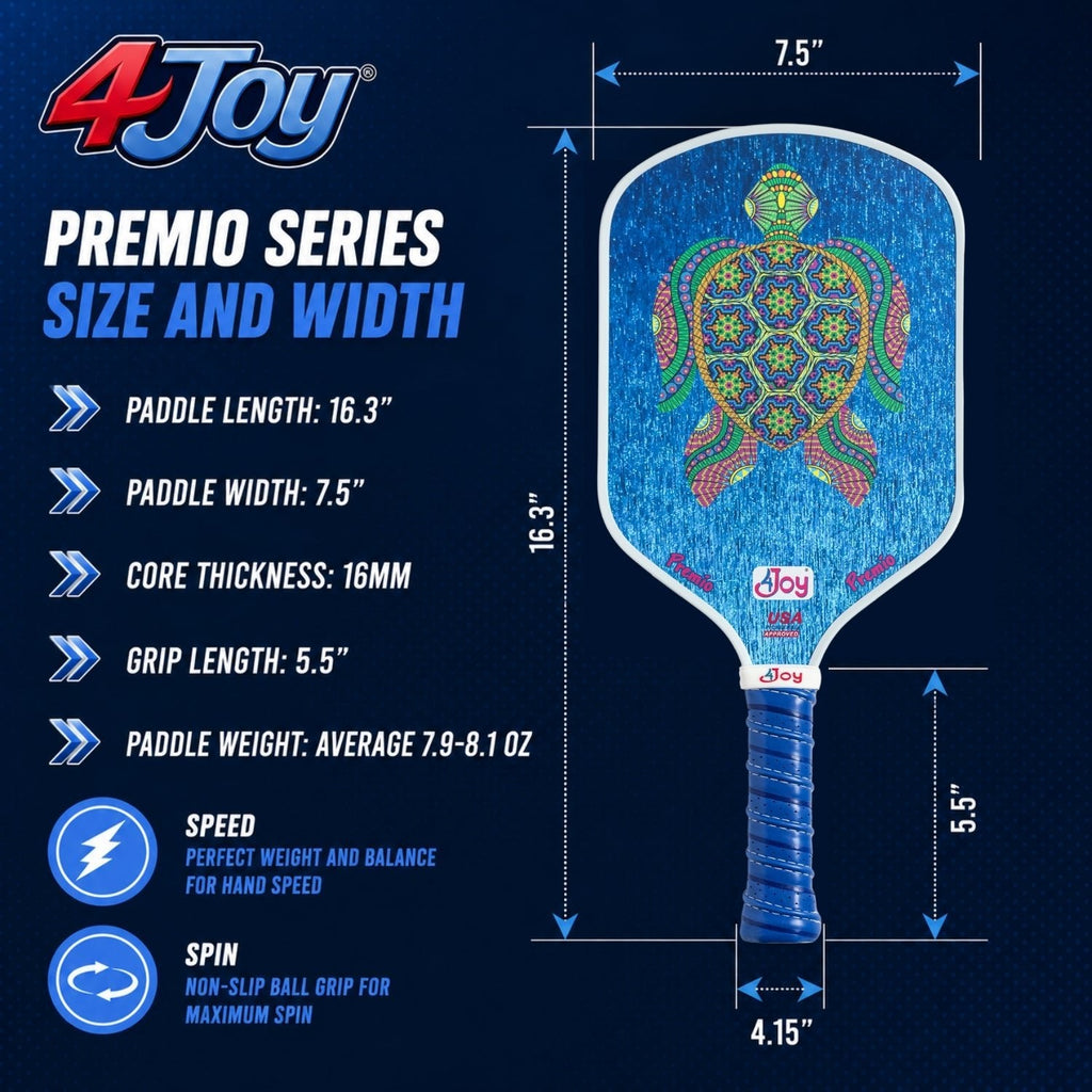 Turtle 4Joy Pickleball Paddle Premio Series