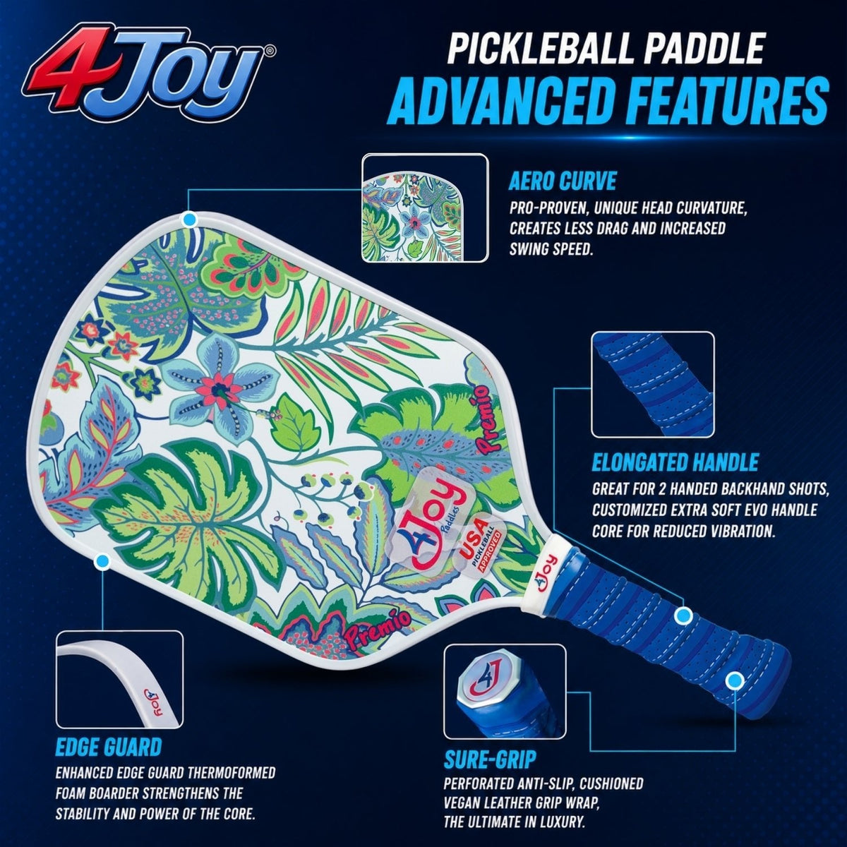 White Palm 4Joy Pickleball Paddle Premio Series